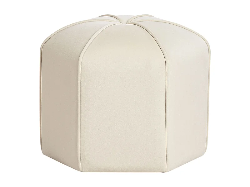 Pouf WISHEK Velours Beige clair