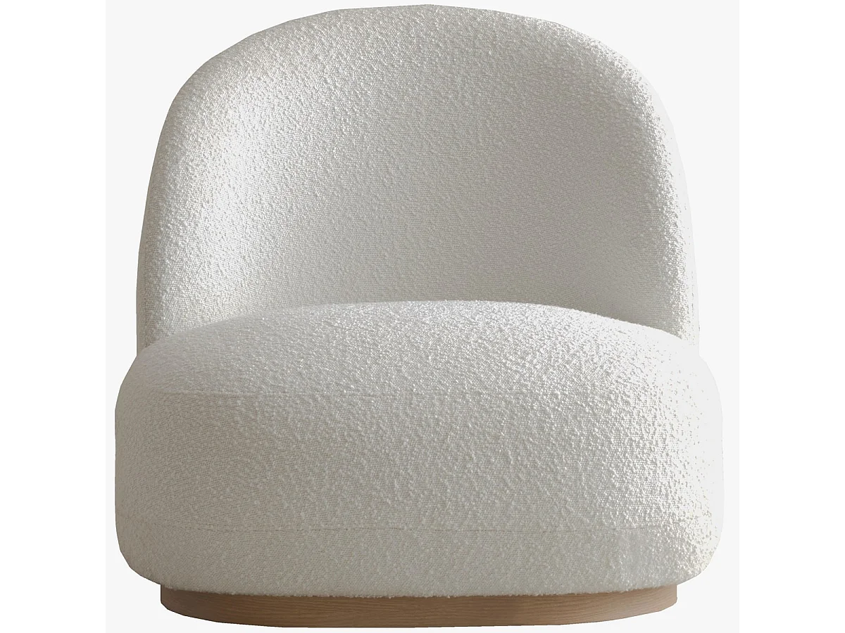 Fauteuil en tissu bouclette beige - Colette