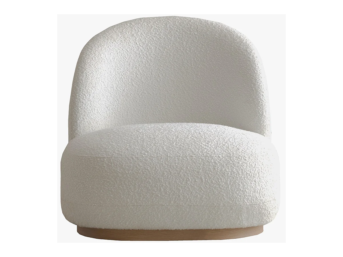 Fauteuil en tissu bouclette beige - Colette