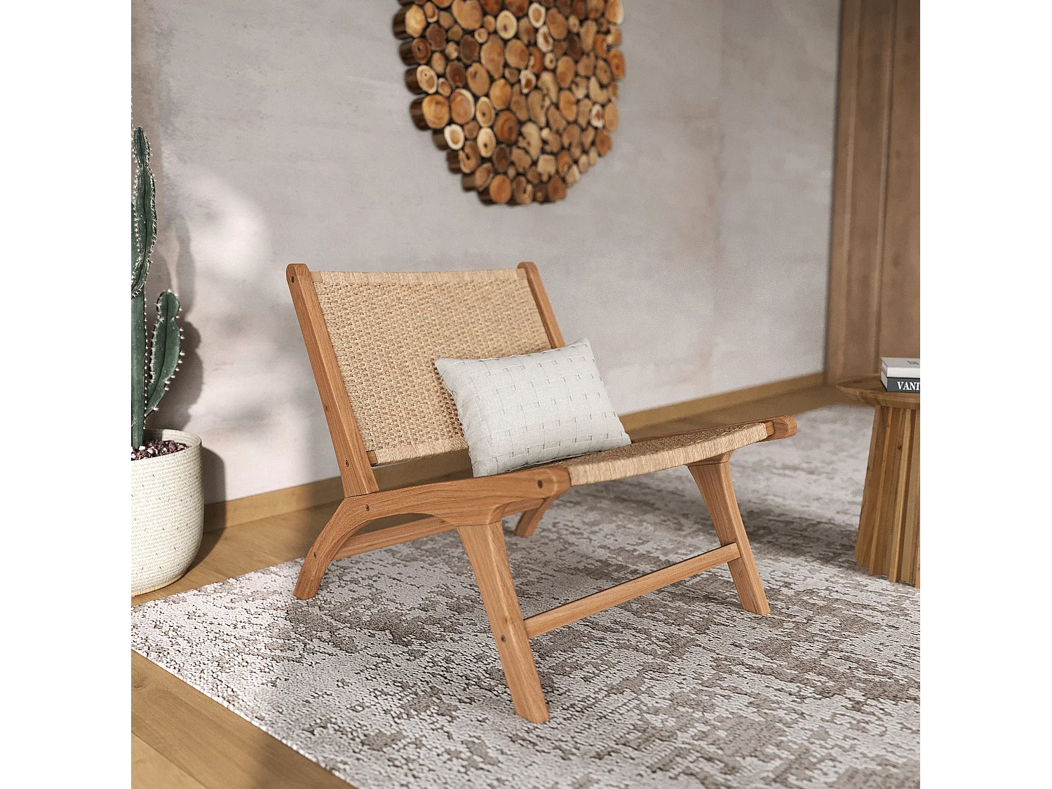 Fauteuil Kilka en bois de teck et cordage en loom - Kilka