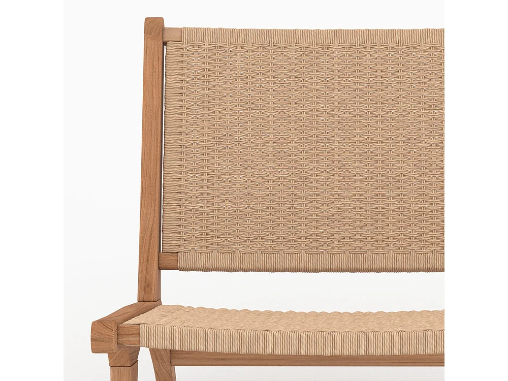 Sedia Kilka in legno di teak e corda in loom - Kilka