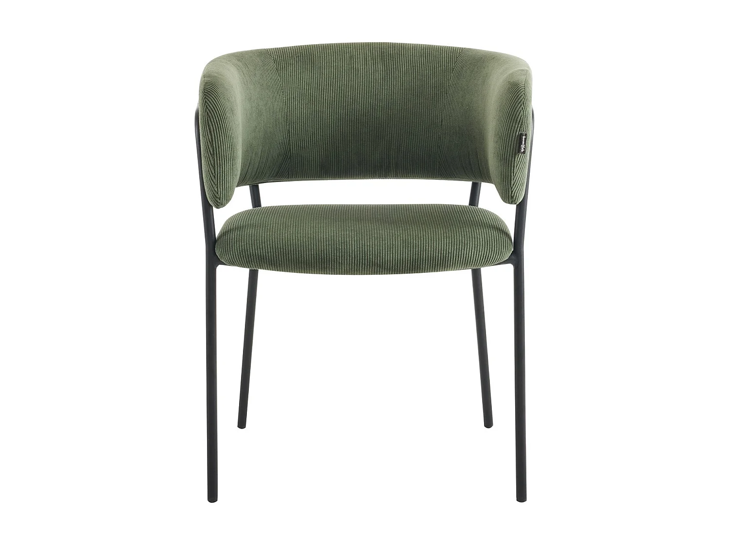 Lot de 2 fauteuils de table en velours côtelé vert - Malone