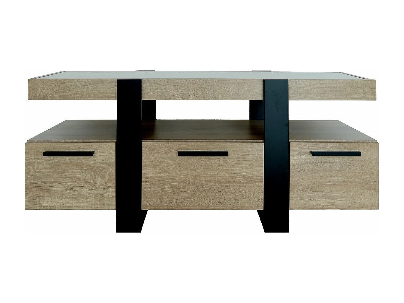 Mueble TV de madera "Phoenix" - 116 x 40 x 50 cm - Marrón -