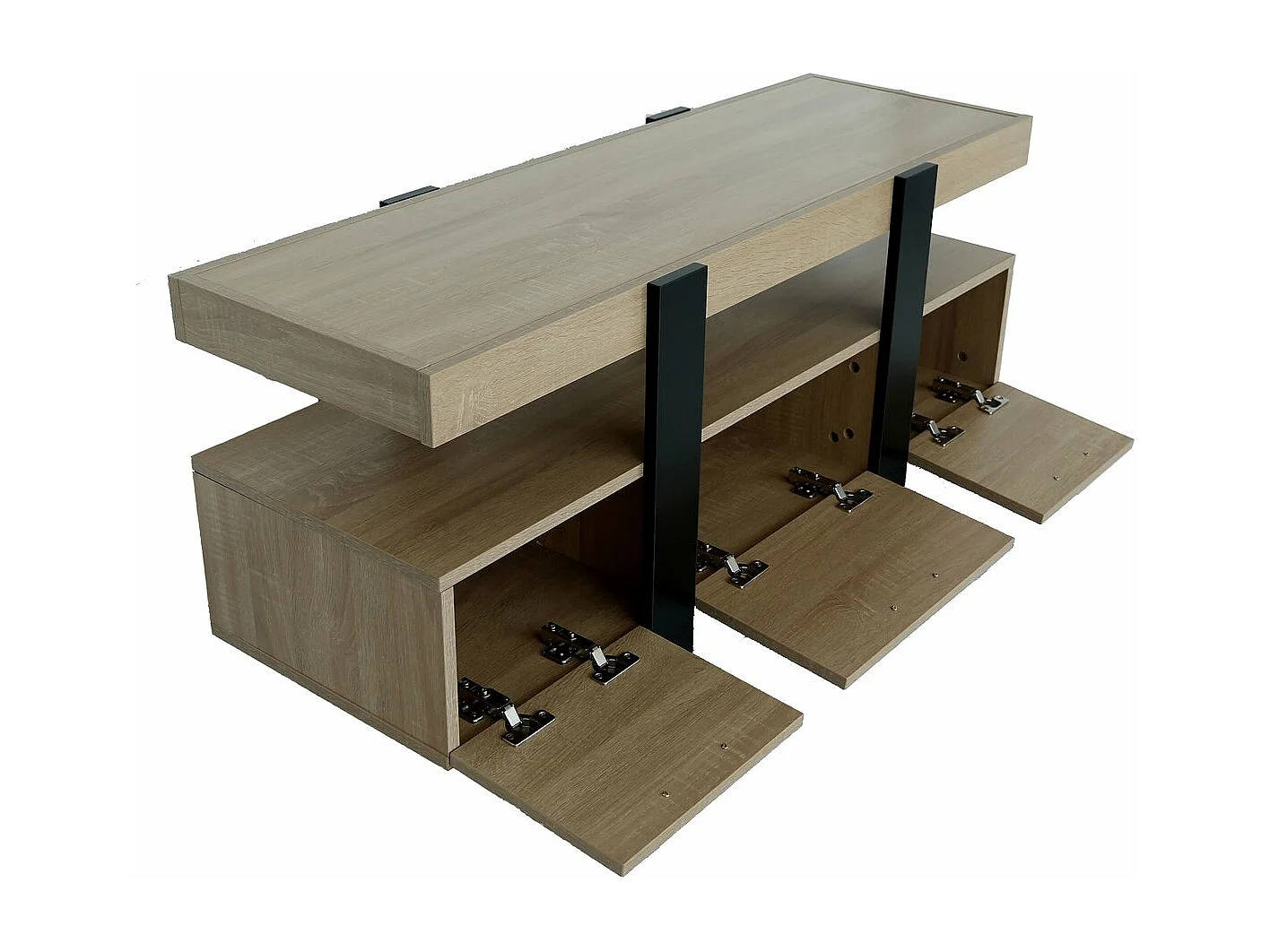 Mueble TV de madera "Phoenix" - 116 x 40 x 50 cm - Marrón -