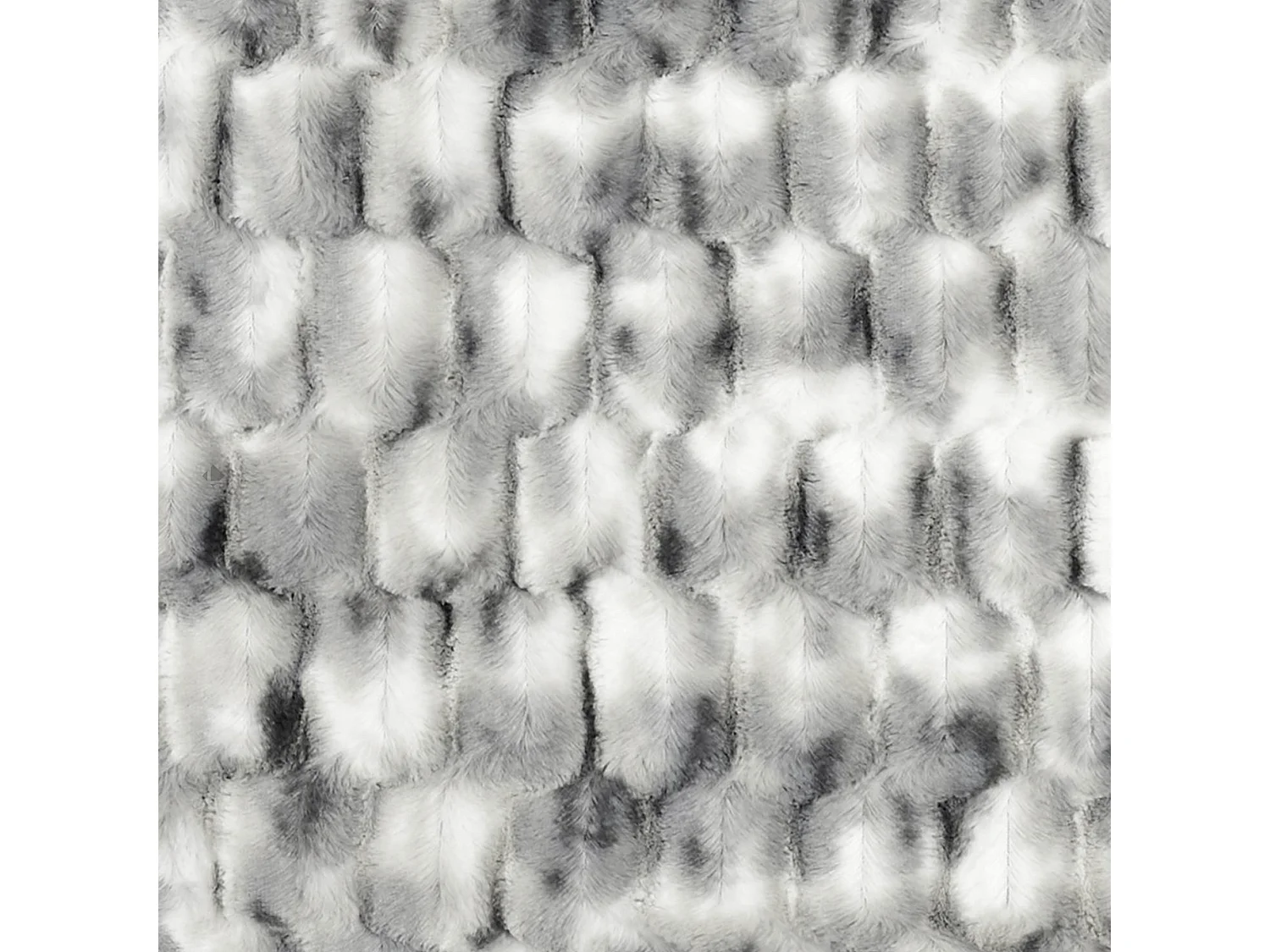 Plaid en polyester 140x200 cm NINA fausse fourrure bicolore noir et blanc