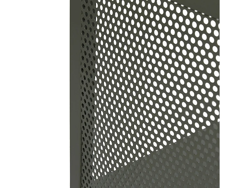 Banc entrée L. 102 cm en métal ajouré vert foncé et tissu - LONE 6986