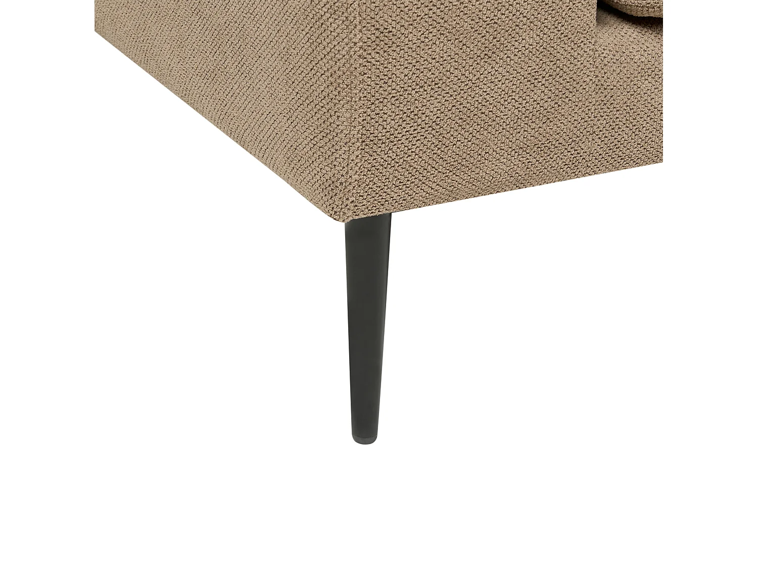 Canapé d'Angle Côté droite 3 Places Rembourré en Tissu Marron Clair Flam