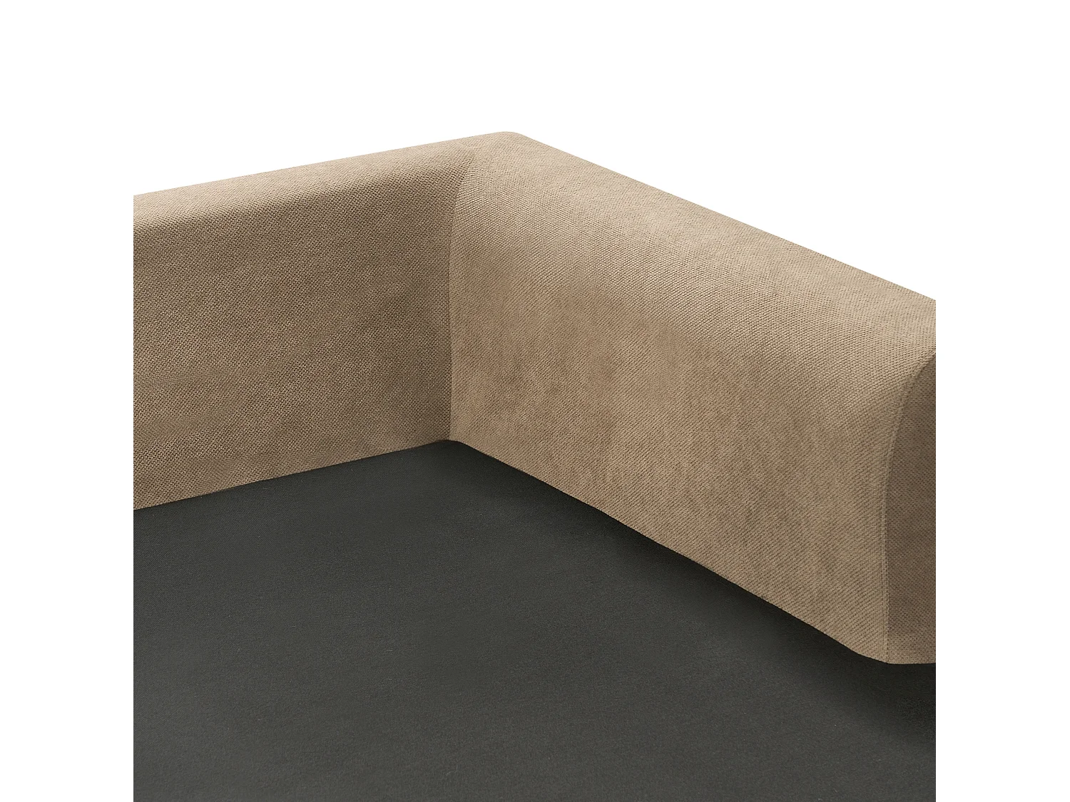 Sofá de canto FLAM Tecido Castanho claro 3 lugares à esquerda