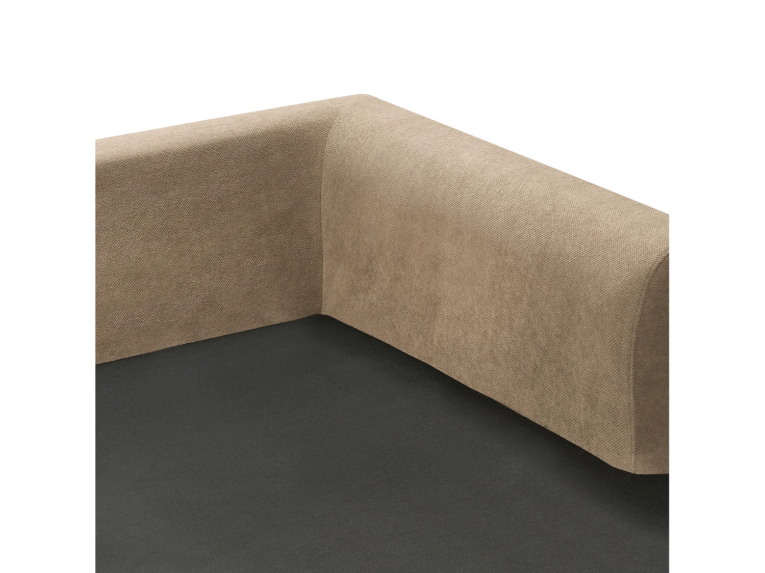 Canapé d'Angle Côté Gauche 3 Places Rembourré en Tissu Marron Clair Flam