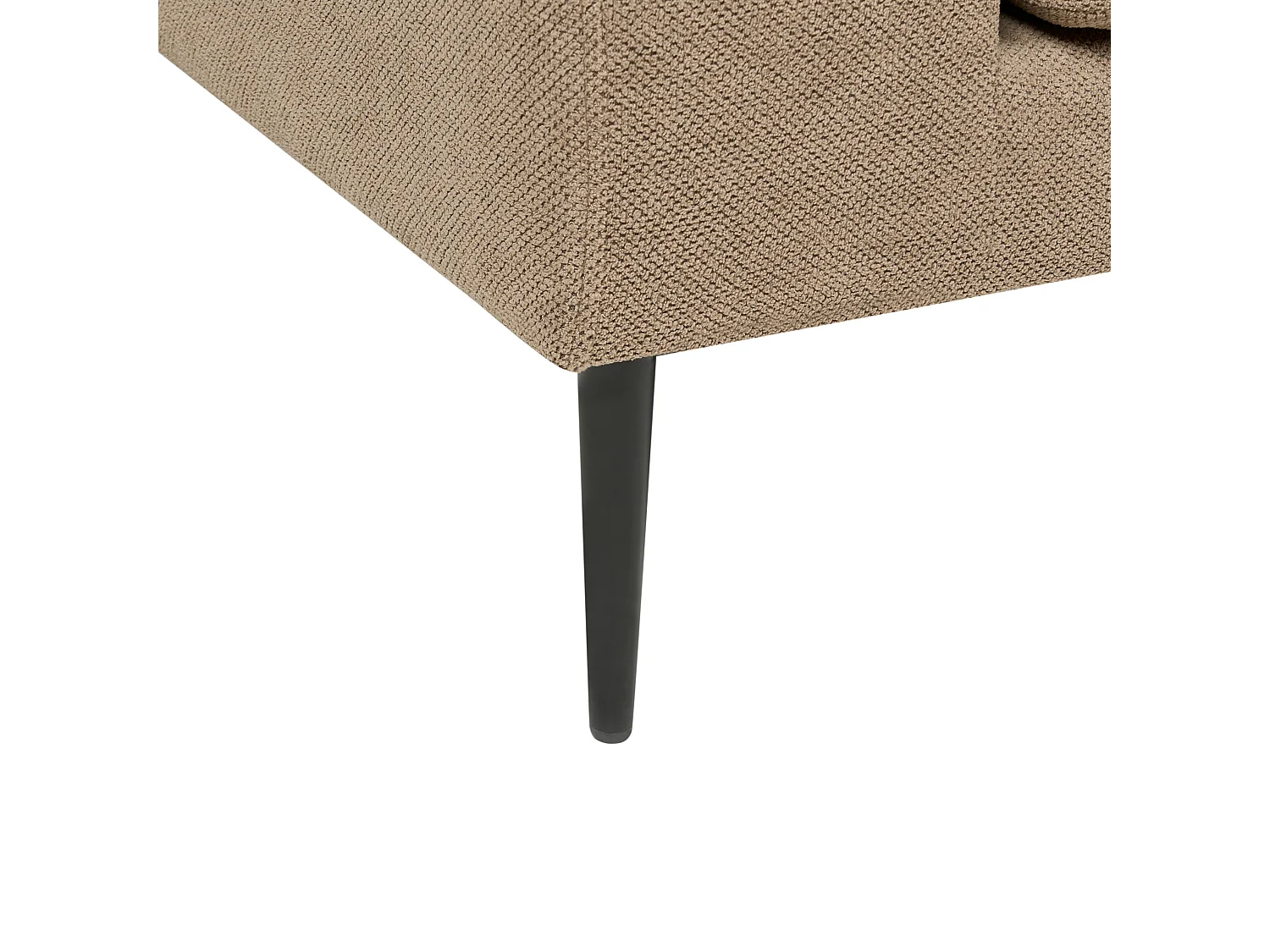 Canapé d'Angle Côté Gauche 3 Places Rembourré en Tissu Marron Clair Flam