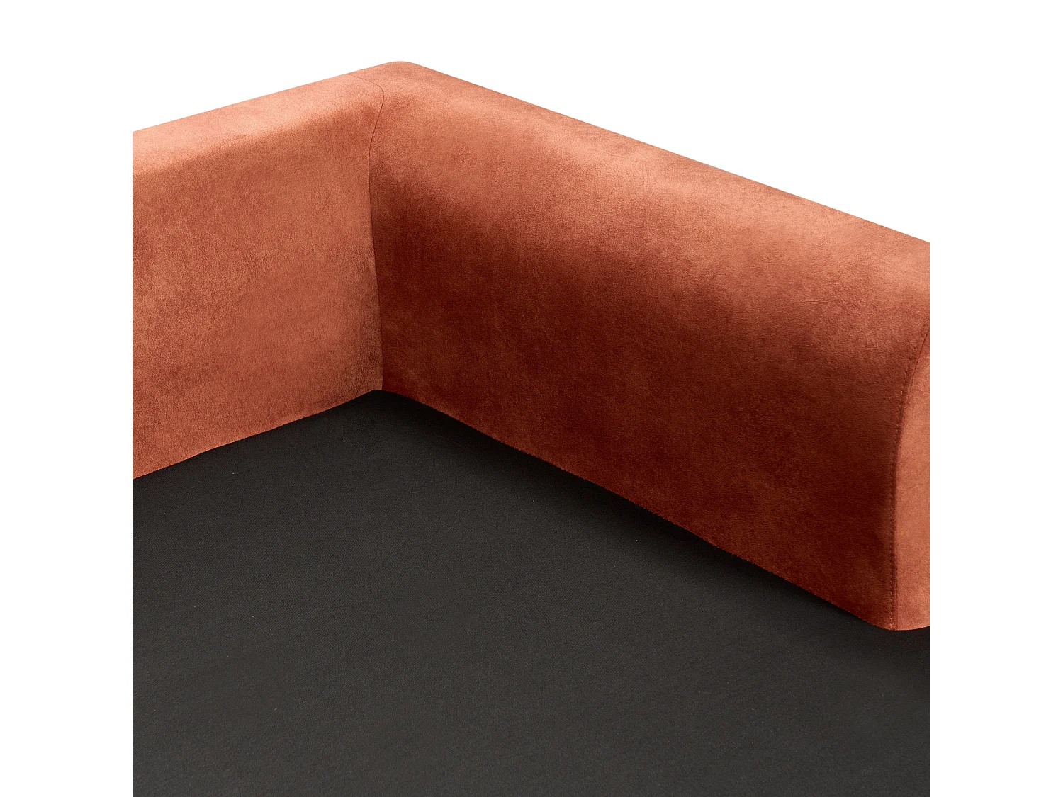 Canapé d'Angle Côté droite 3 Places Rembourré en Velours Orange Flam