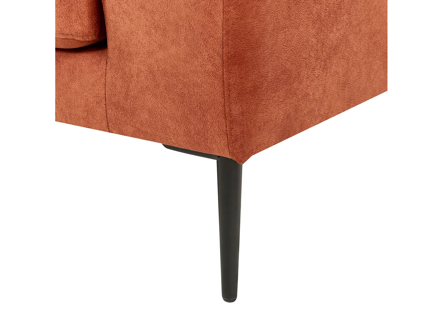 Canapé d'Angle Côté droite 3 Places Rembourré en Velours Orange Flam