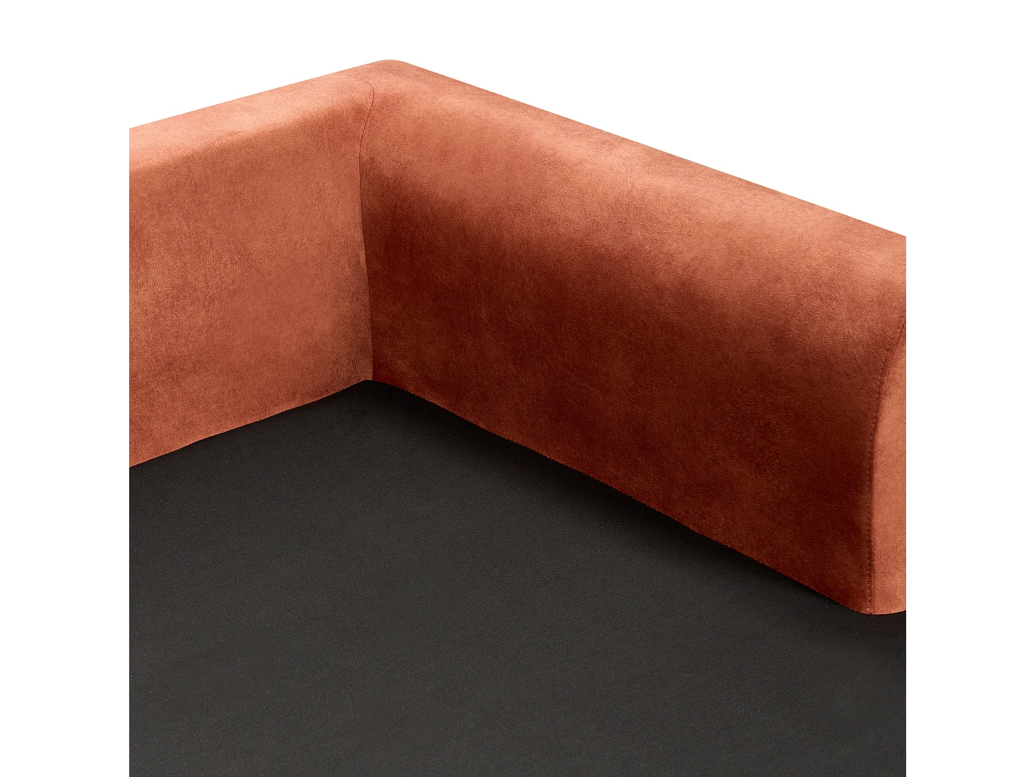 Divano angolare FLAM Velluto Arancione 3 posti Lato Sinistro
