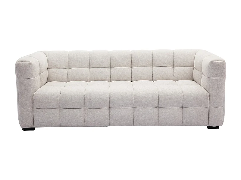 Divano design 3 posti in tessuto effetto velluto testurizzato beige CORTO