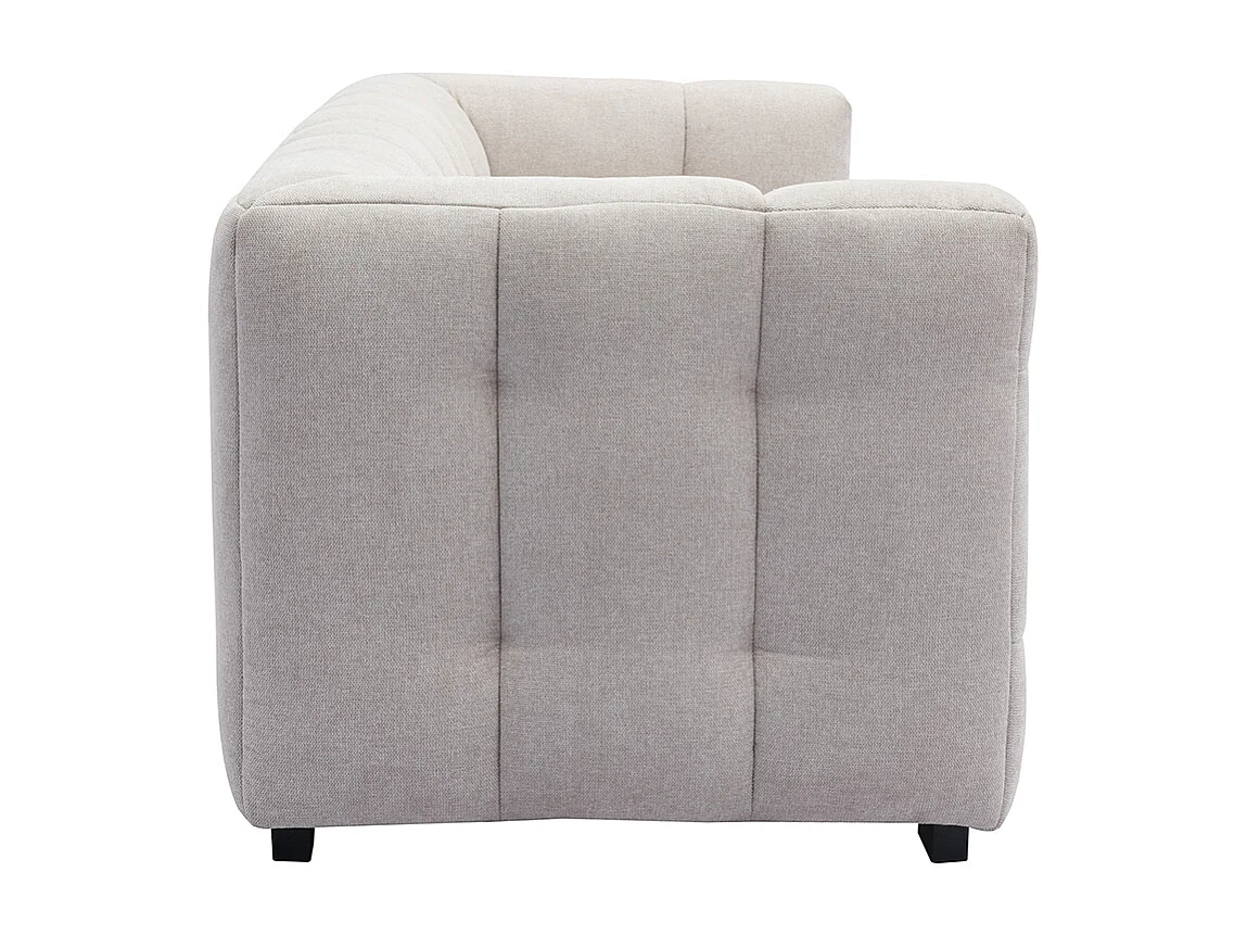 Canapé design 3 places en tissu effet velours texturé beige CORTO