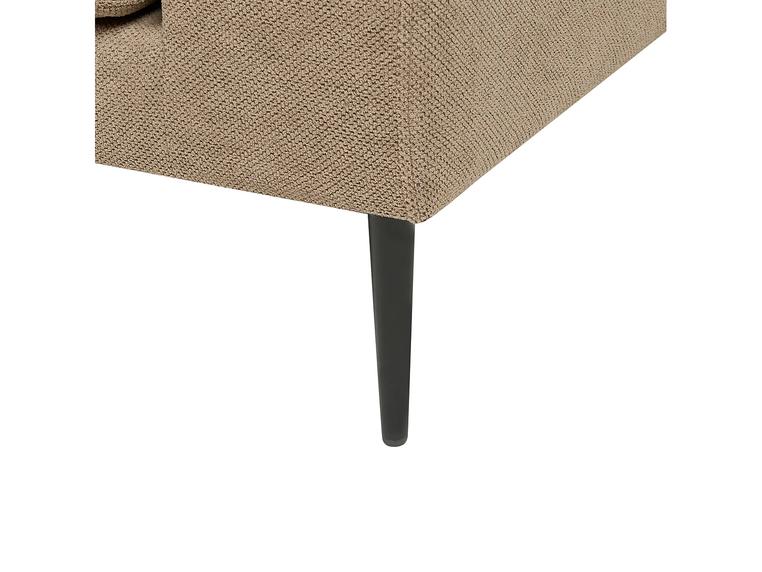 Canapé d'Angle Côté Droit 3 Places Rembourré en Tissu Marron Clair Flam