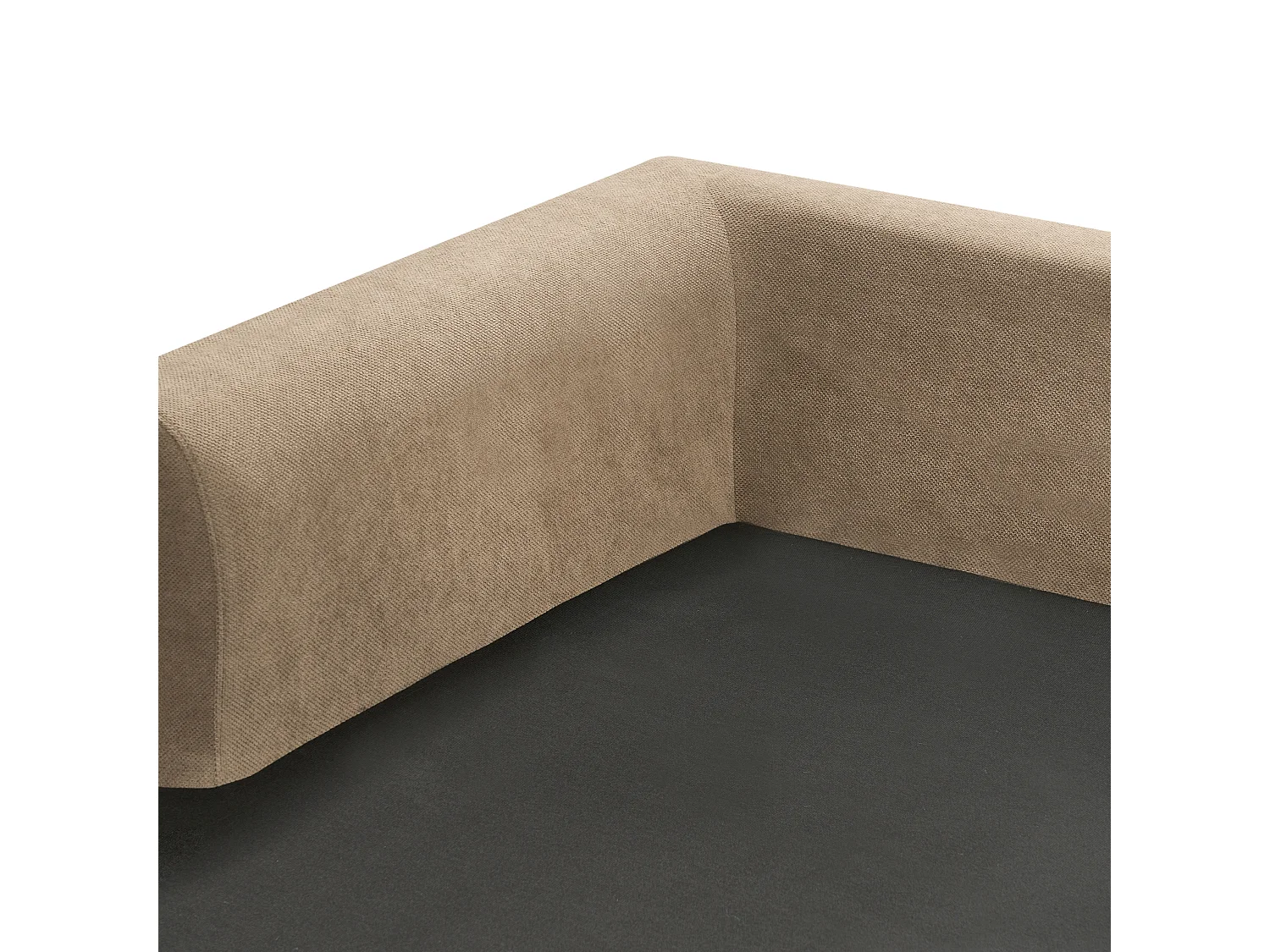 Canapé d'Angle Côté Droit 3 Places Rembourré en Tissu Marron Clair Flam