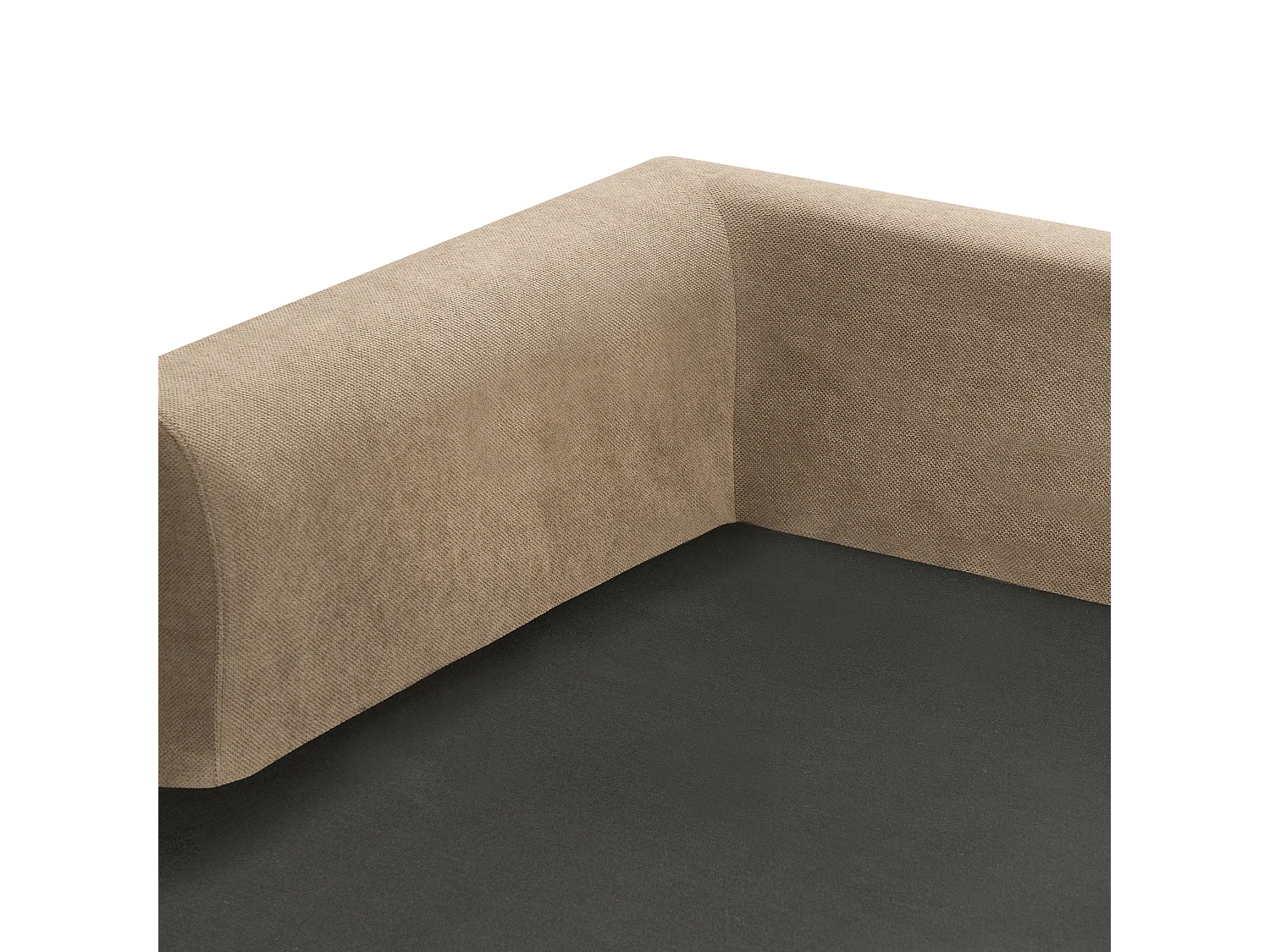 Canapé d\'Angle Côté Droit 3 Places Rembourré en Tissu Marron Clair Flam