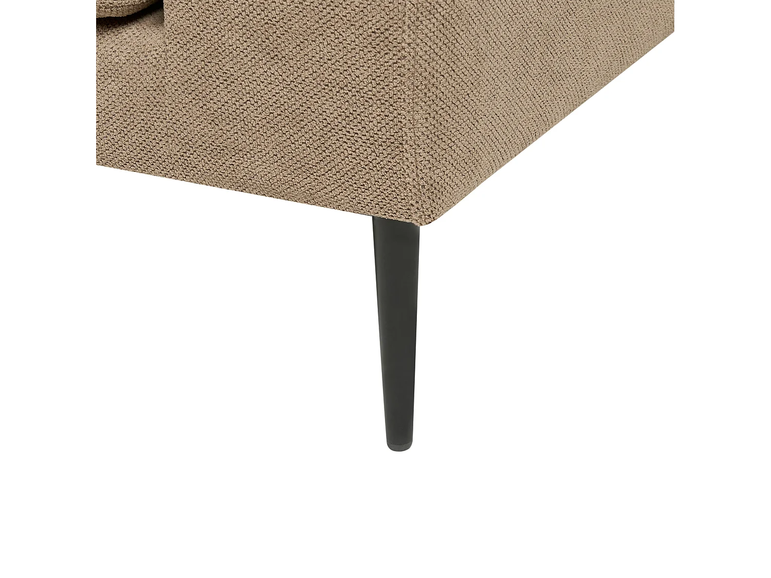 Canapé d\'Angle Côté Droit 3 Places Rembourré en Tissu Marron Clair Flam