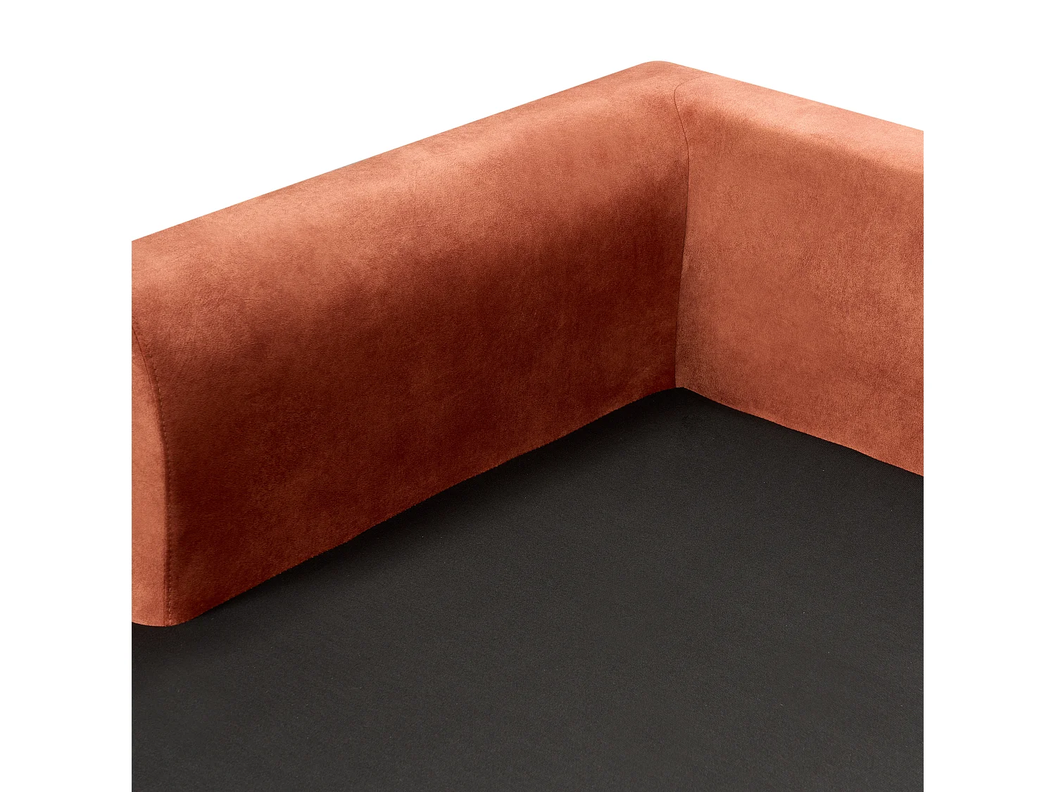 Canapé d'Angle Côté Droit 3 Places Rembourré en Velours Orange Flam