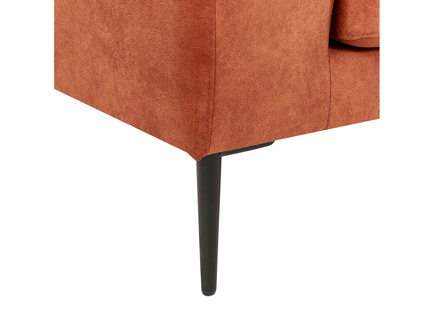 Canapé d'Angle Côté Droit 3 Places Rembourré en Velours Orange Flam