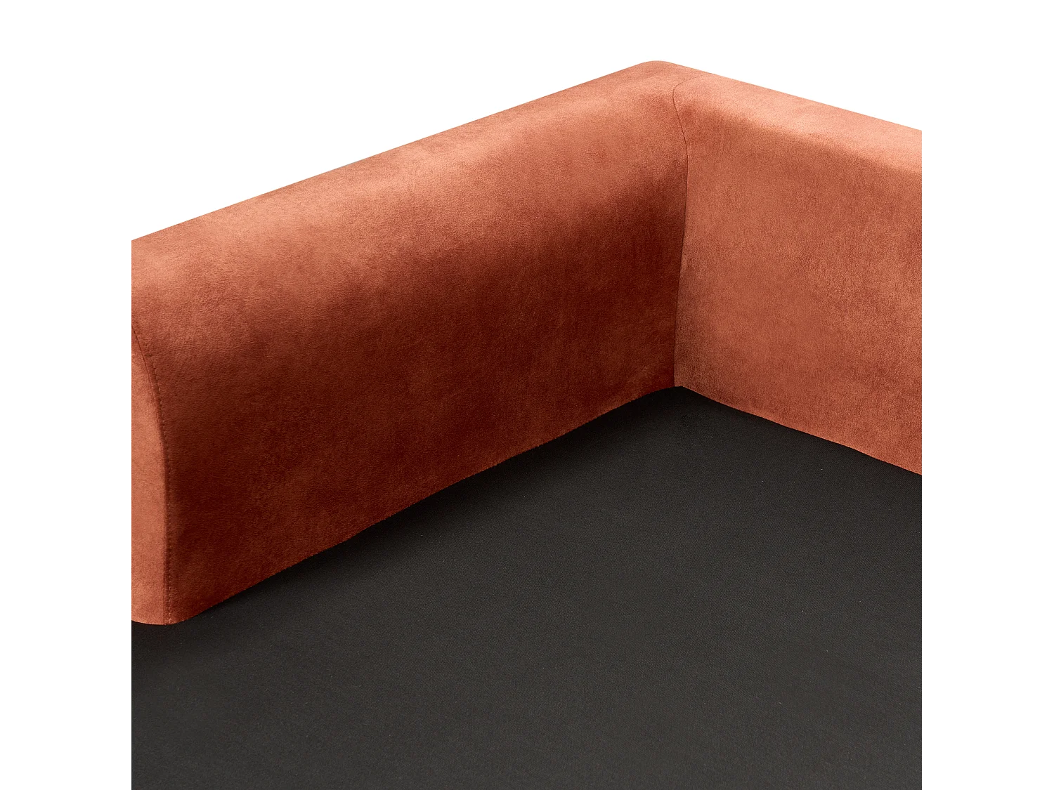 Canapé d'Angle Côté Droit 3 Places Rembourré en Velours Orange Flam