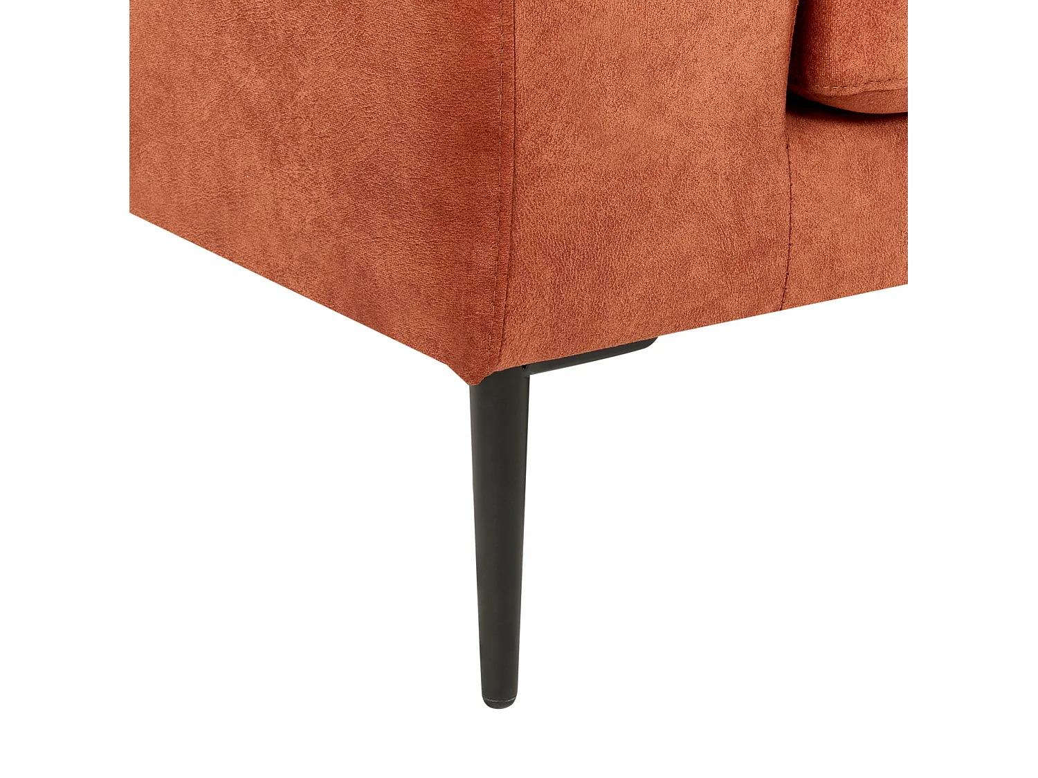 Canapé d'Angle Côté Droit 3 Places Rembourré en Velours Orange Flam