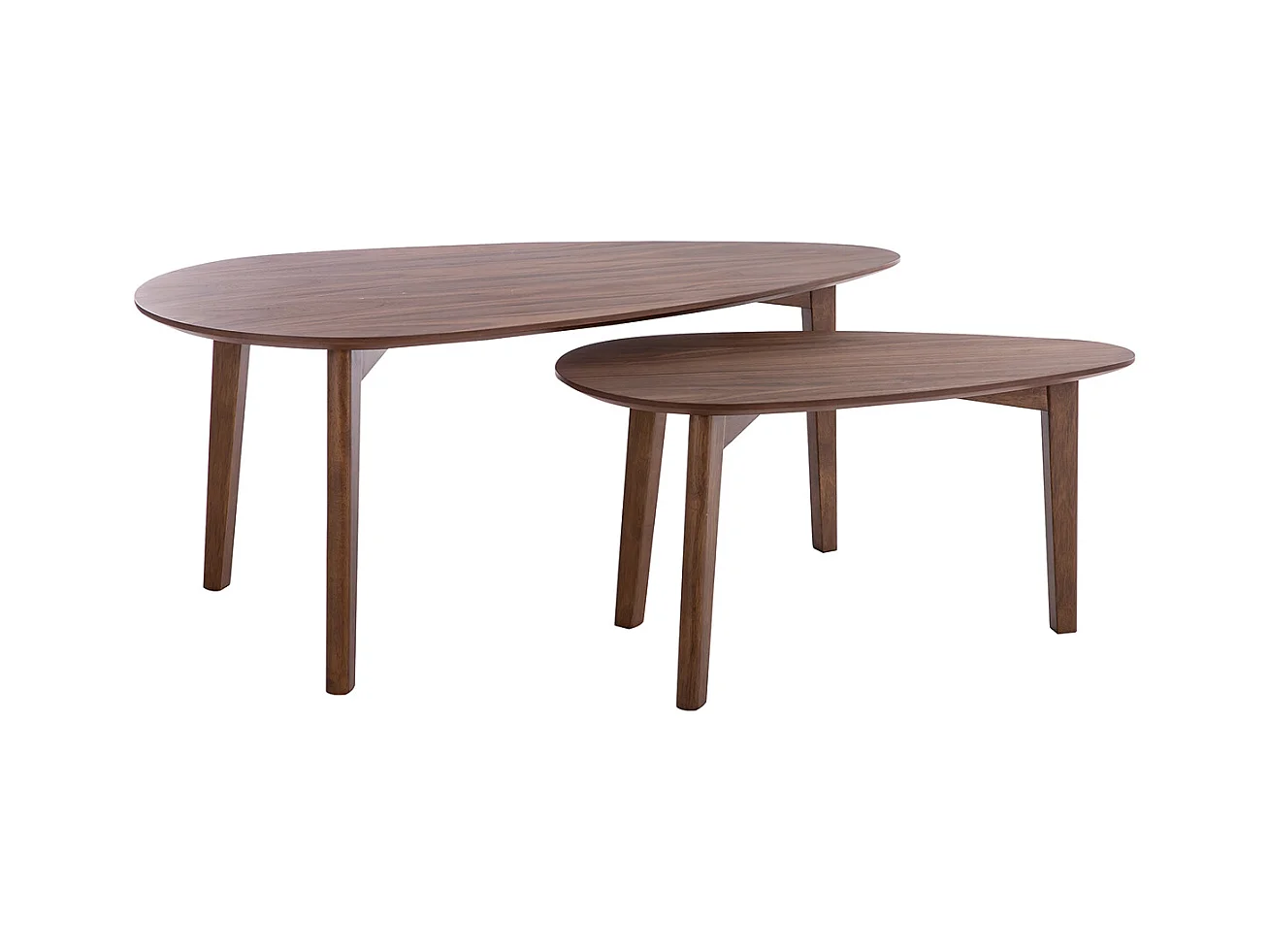 Tables basses gigognes scandinaves bois foncé noyer (lot de 2) ARTIK