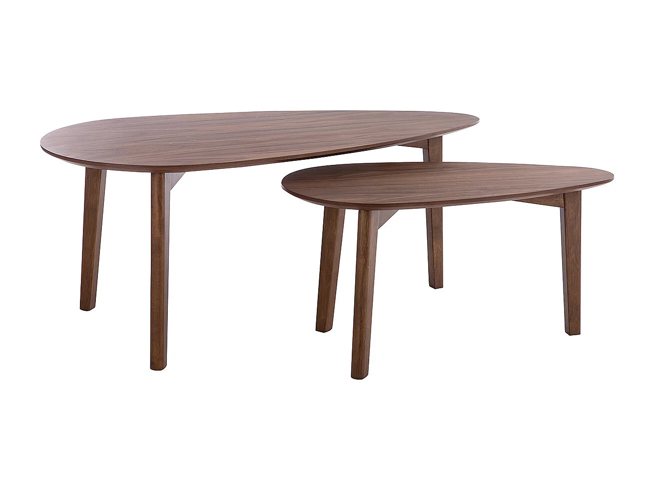 Klassische Couchtische aus Nussbaumholz (2er-Set) ARTIK