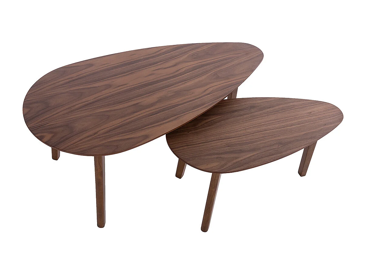 Klassische Couchtische aus Nussbaumholz (2er-Set) ARTIK