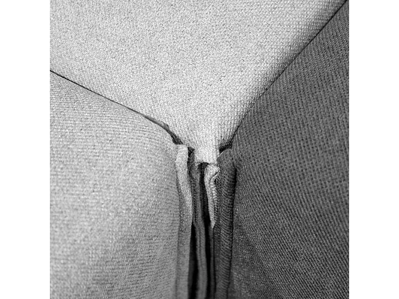 Pouf 105 cm rectangulaire pour canapé composable tissu gris - LIVING