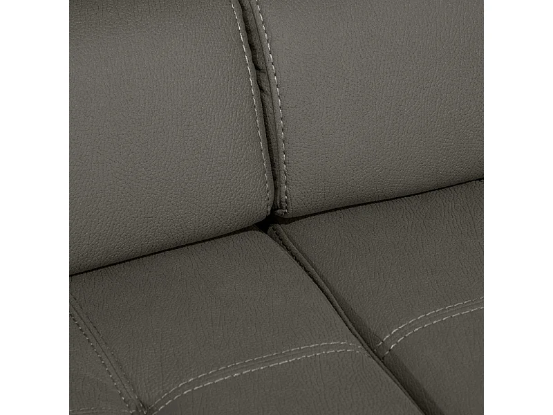 Canapé 3 places convertible tissu gris et têtières réglables - VEGAS