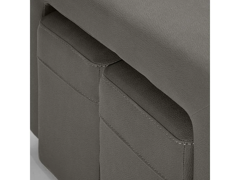 Canapé 3 places convertible tissu gris et têtières réglables - VEGAS