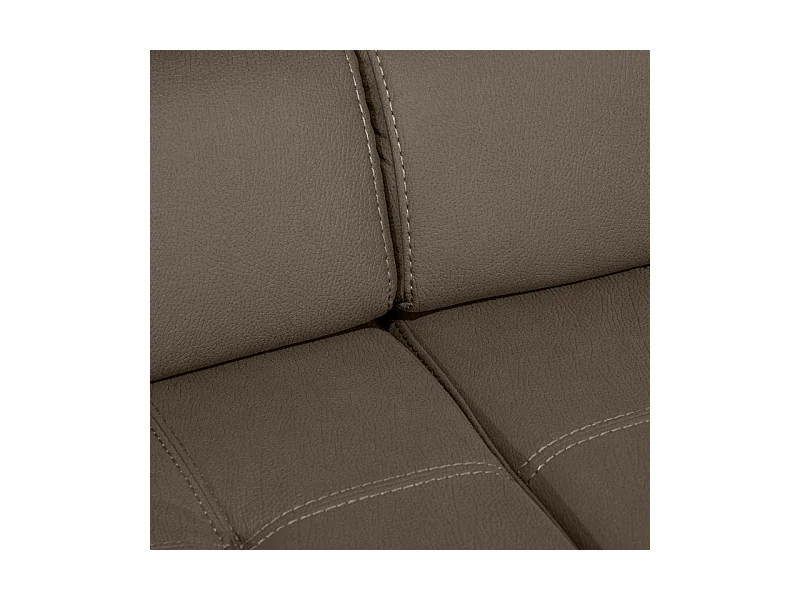 Canapé 3 places convertible tissu taupe et têtières réglables - VEGAS