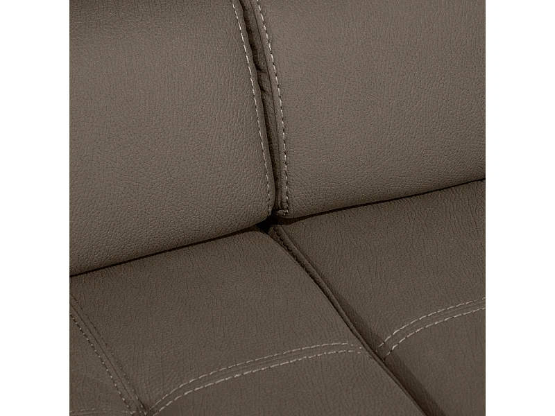 Canapé 3 places convertible tissu taupe et têtières réglables - VEGAS