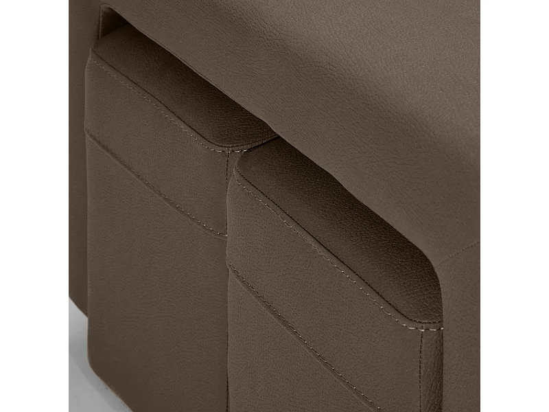 Canapé 3 places convertible tissu taupe et têtières réglables - VEGAS