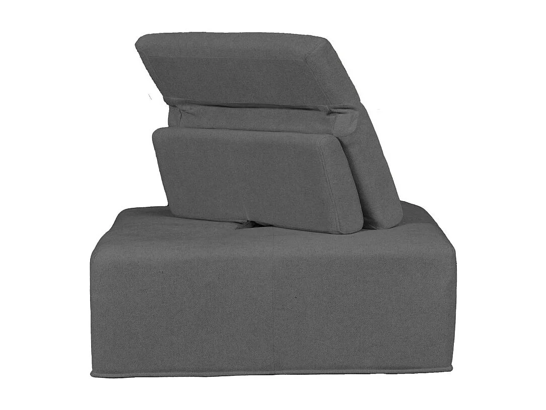 Angle modulable en tissu gris dossier et appui-tête réglable - LIVING