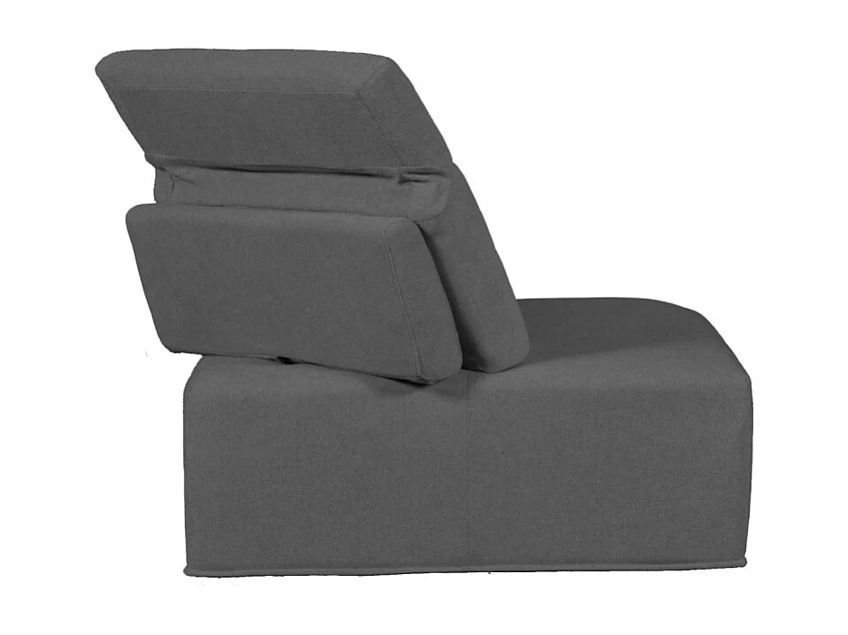 Angle modulable en tissu gris dossier et appui-tête réglable - LIVING