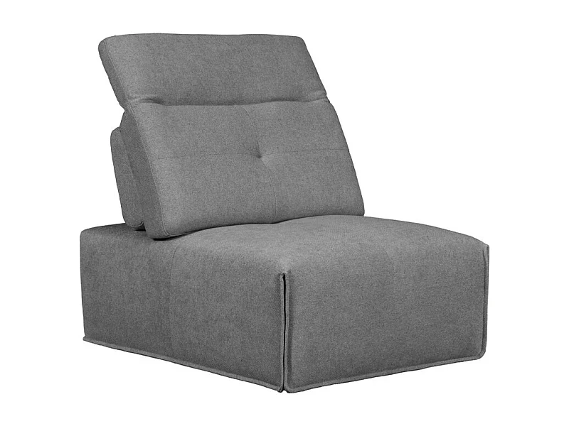 Chauffeuse modulable en tissu gris dossier têtière réglables - LIVING