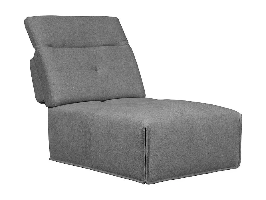 Chauffeuse modulable en tissu gris dossier têtière réglables - LIVING