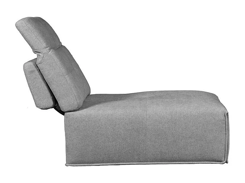 Chauffeuse modulable en tissu gris dossier têtière réglables - LIVING