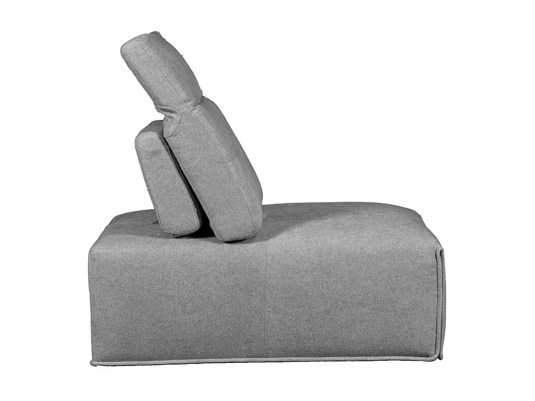 Chauffeuse modulable en tissu gris dossier têtière réglables - LIVING