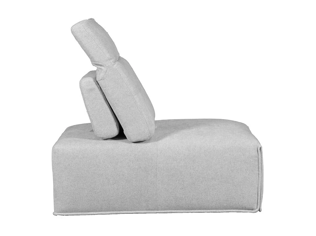 Chauffeuse modulable tissu gris clair dossier réglable - LIVING