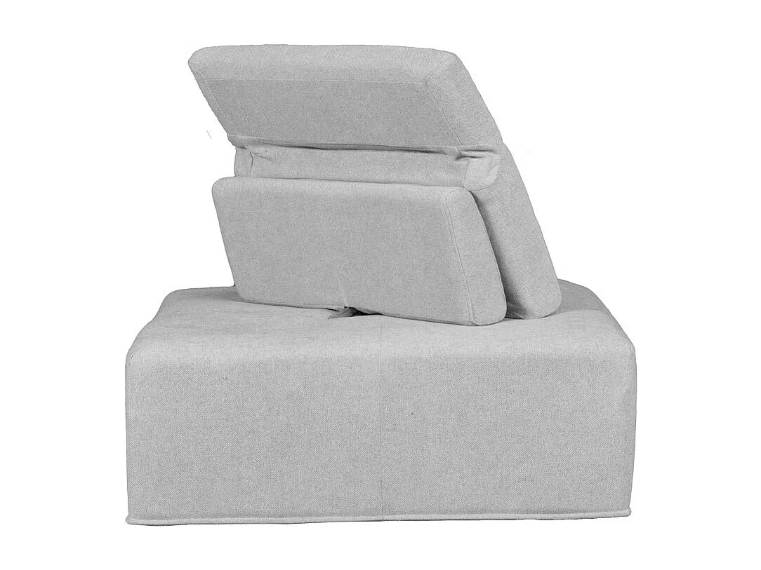 Angle modulable tissu gris clair dossier appui-tête réglables - LIVING