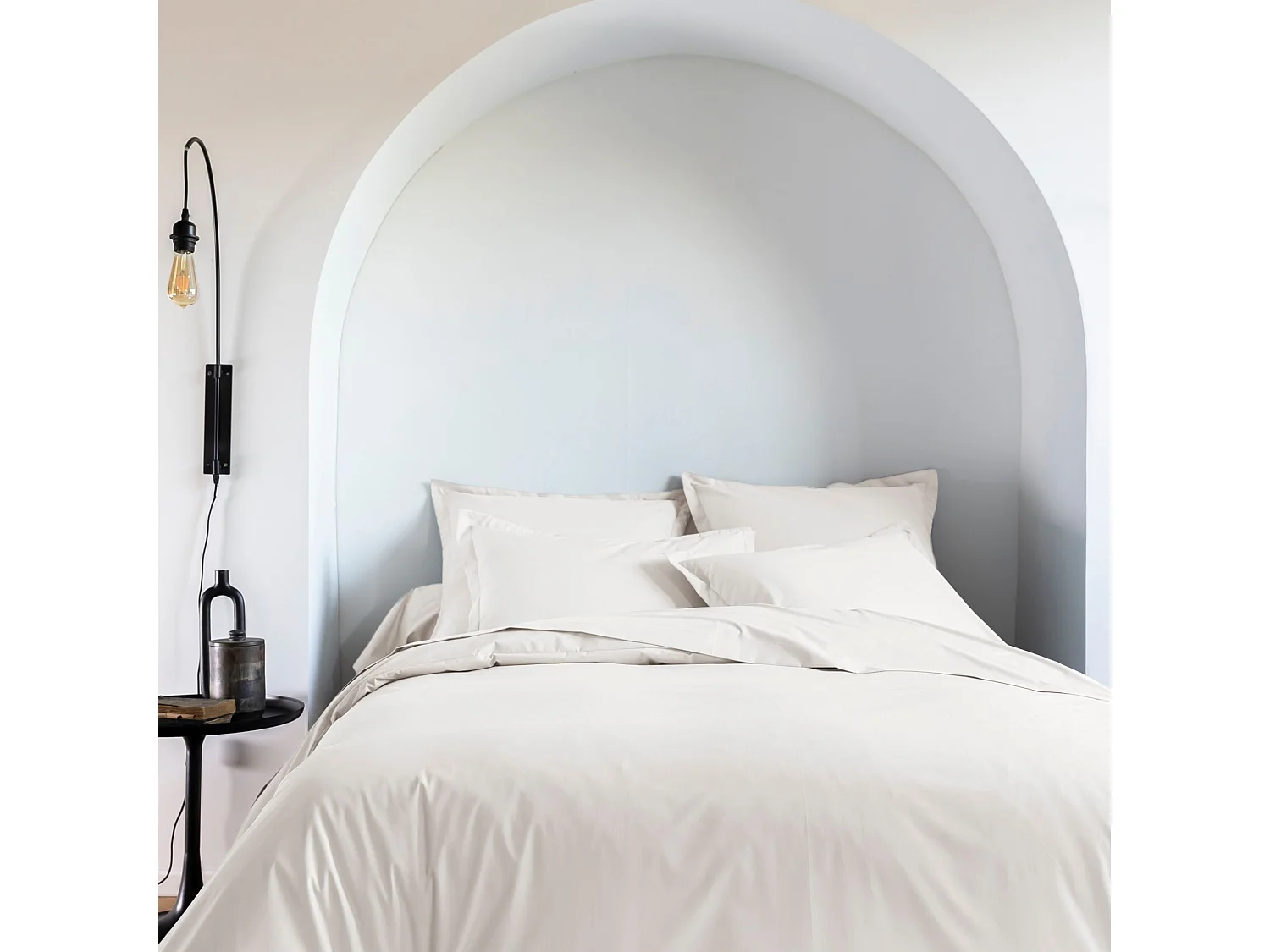 Parure de lit coton percale Meringue 200x200 - SOMEO - MORPHEE