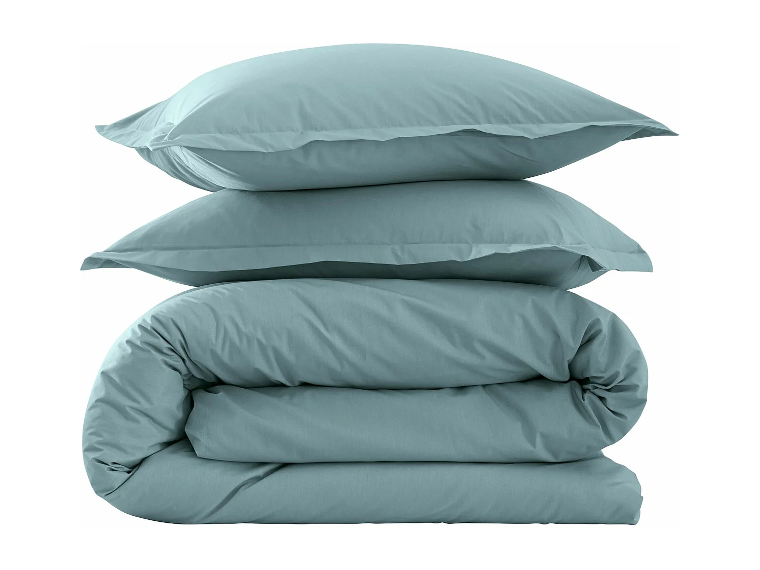 Parure de lit coton percale Bleu 140x200 - SOMEO - MORPHEE