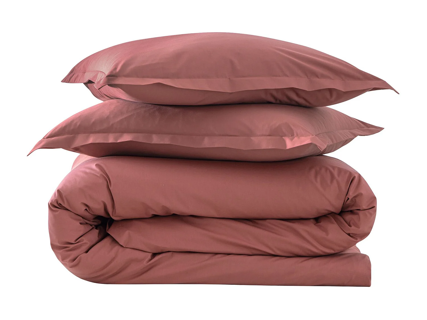 Parure de lit coton percale Rose 240x220 - SOMEO - MORPHEE