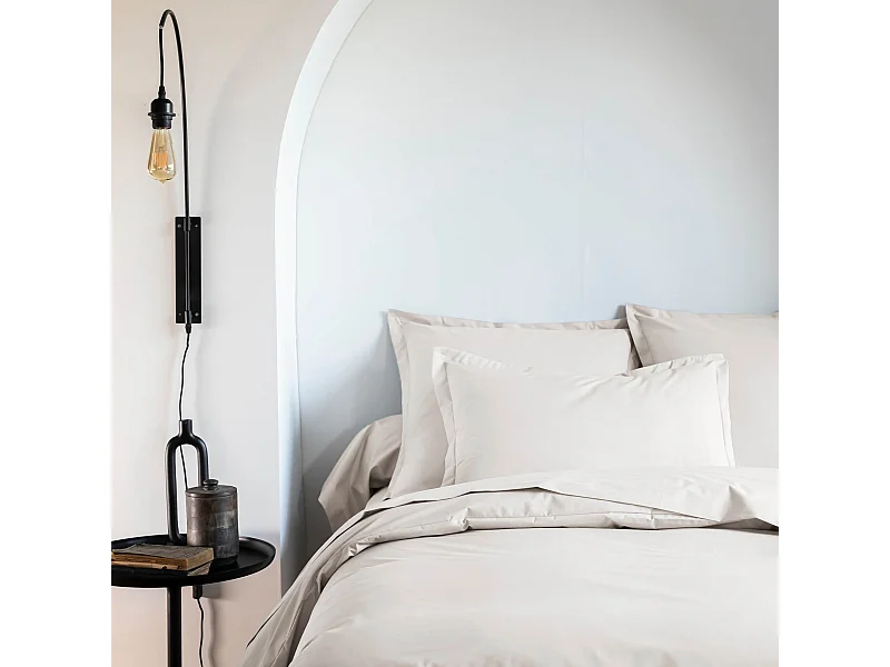 Taie d'oreiller coton percale Écru 65x65 - SOMEO - MORPHEE