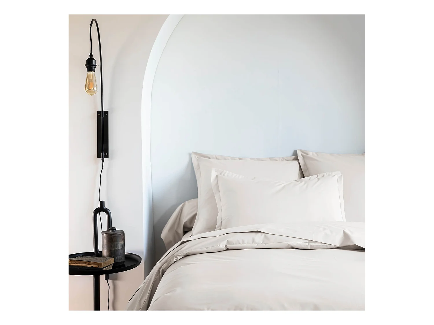 Taie d'oreiller coton percale Écru 50x70 - SOMEO - MORPHEE