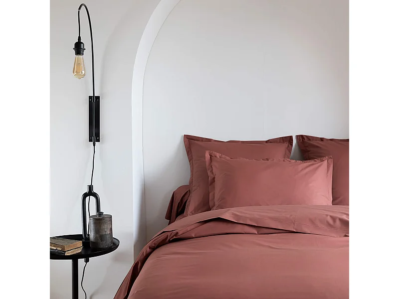 Taie d'oreiller coton percale Rose 50x70 - SOMEO - MORPHEE